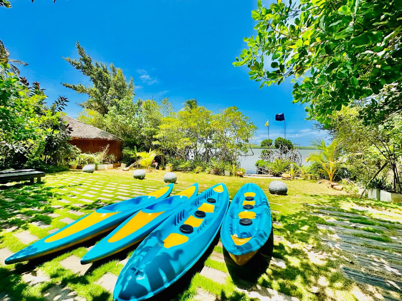 Kayaks ready at Tangalle Lagoon